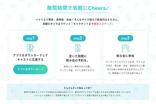 cheersの画面